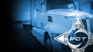 close up of refrigerated truck with logo image